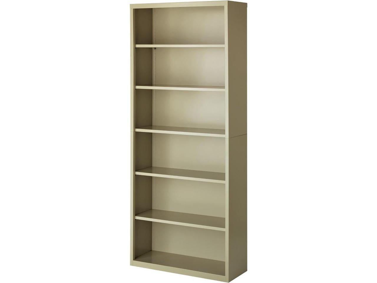 Lorell Fortress Series Bookcases - 34.5" x 13" x 82" - 6 x Shelf(ves) - Putty - Powder Coated - Steel - Recycled