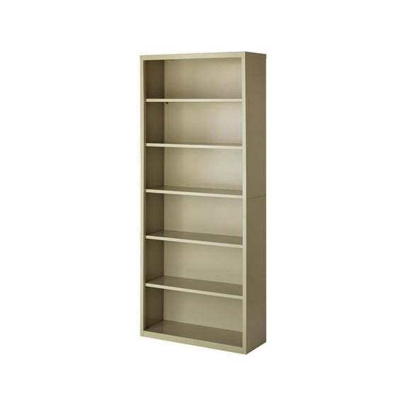 Lorell Fortress Series Bookcases - 34.5" x 13" x 82" - 6 x Shelf(ves) - Putty - Powder Coated - Steel - Recycled