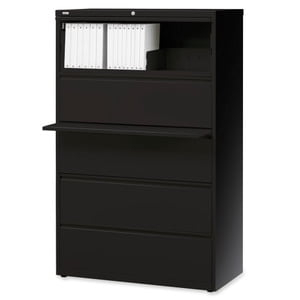 Lorell Lateral Files Cabinet - 5 -Drawer (s) for File - Letter, Legal, A4 - Ball-Bearing Suspension.