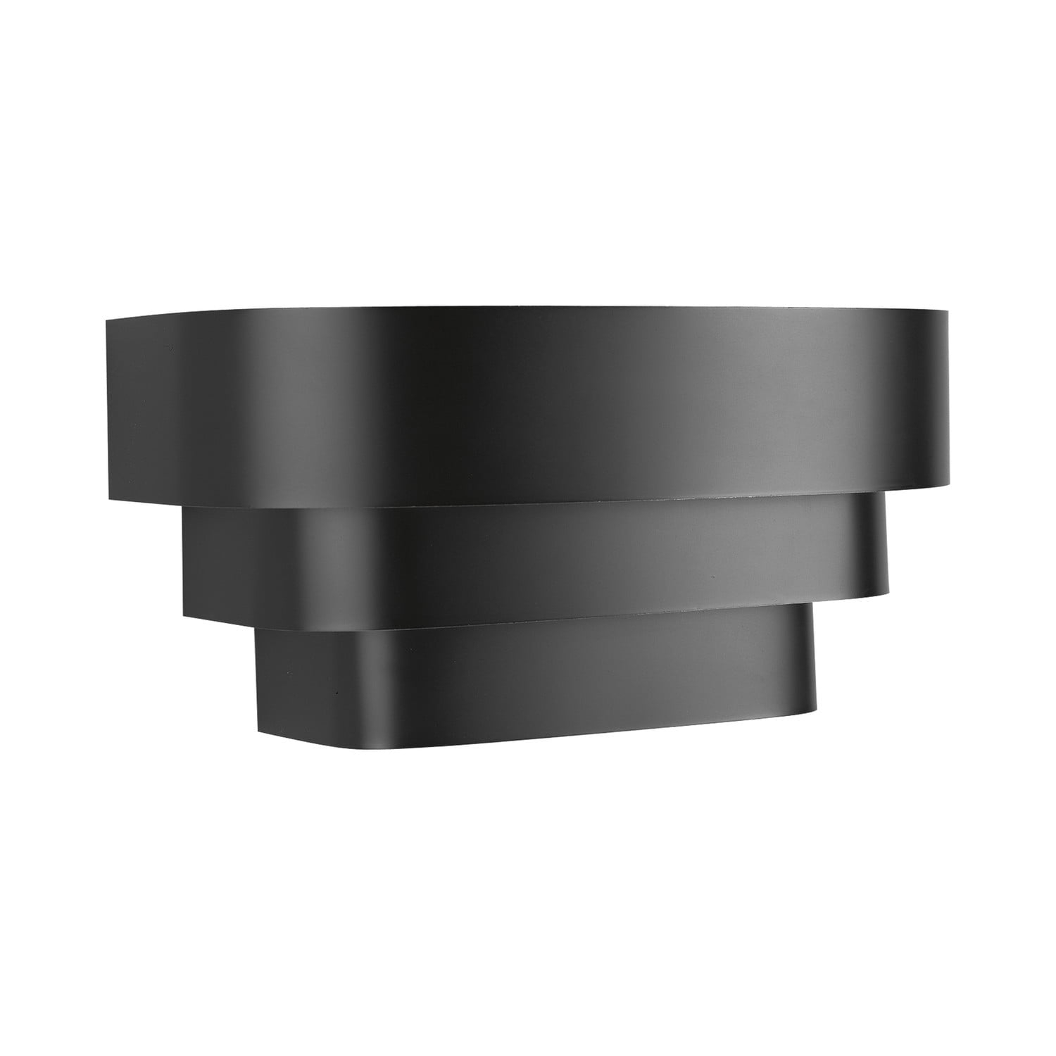 Progress Lighting, Tri-Band Louver, 1-Light Wall Sconce, Matte Black, Metal Shade, Steel, 7" W x 7" H x 14" L, 100W MED, BL