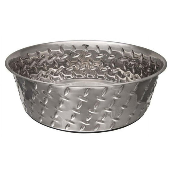 Loving Pets 7256 Ruff ‘N Tuff Diamond Plate Dog Bowl, 2 Quart