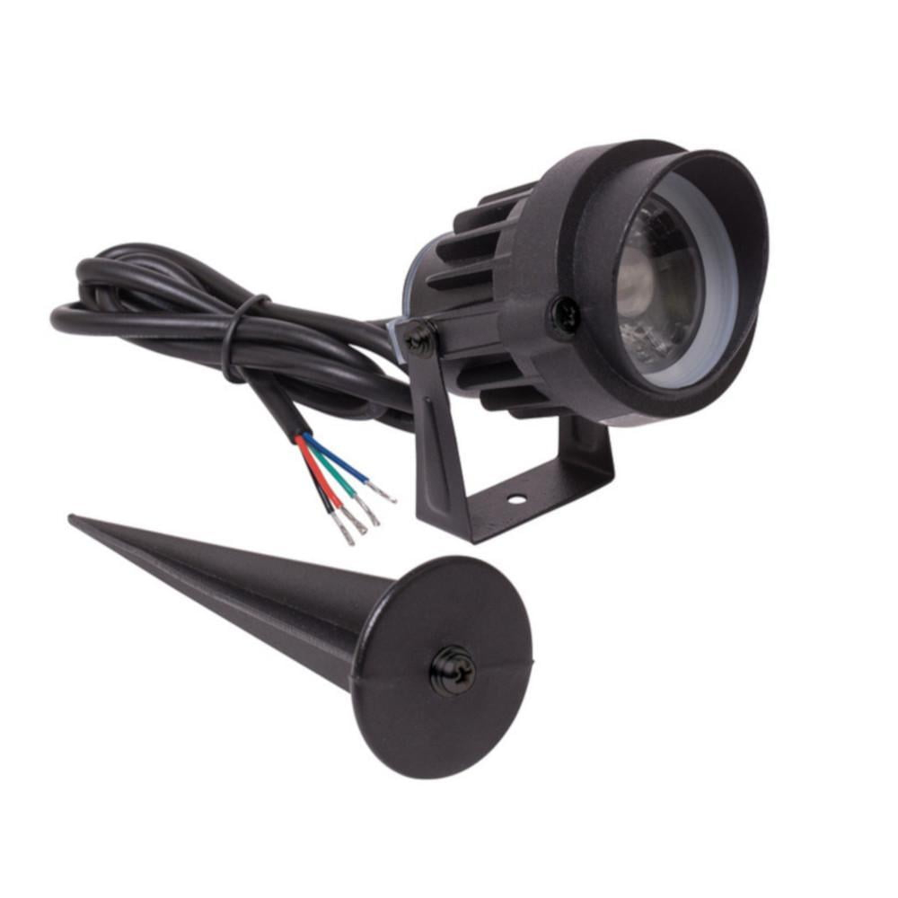 Low Voltage 10-Watt Black Integrated LED RGB Custom Color Landscape Light