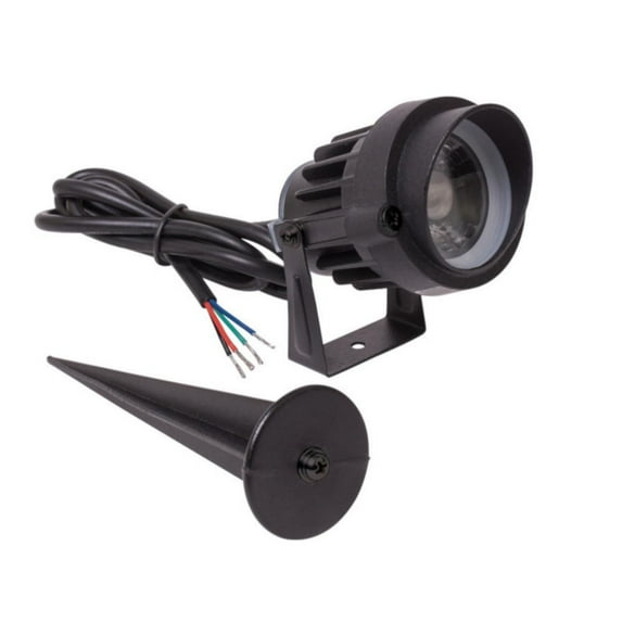 Low Voltage 10-Watt Black Integrated LED RGB Custom Color Landscape Light