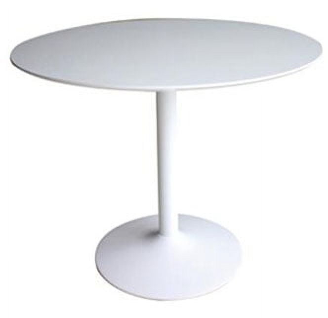 Coaster Lowry Round Pedestal Contemporary Wood Dining Table in White