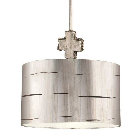 Lucas McKearn Fragment 15" 1-light Traditional Resin Pendant in Silver Leaf