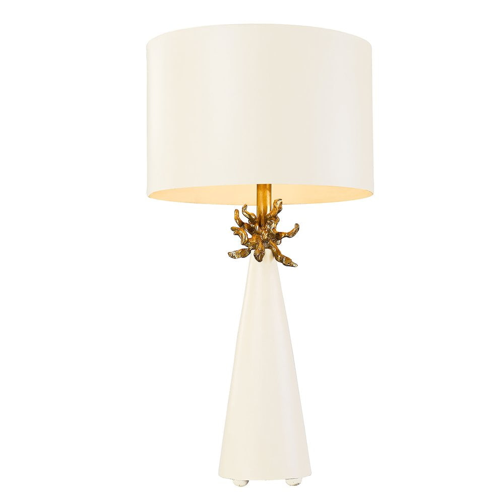 Lucas McKearn Neo Contemporary Metal Table Lamp with Gold Accents in White