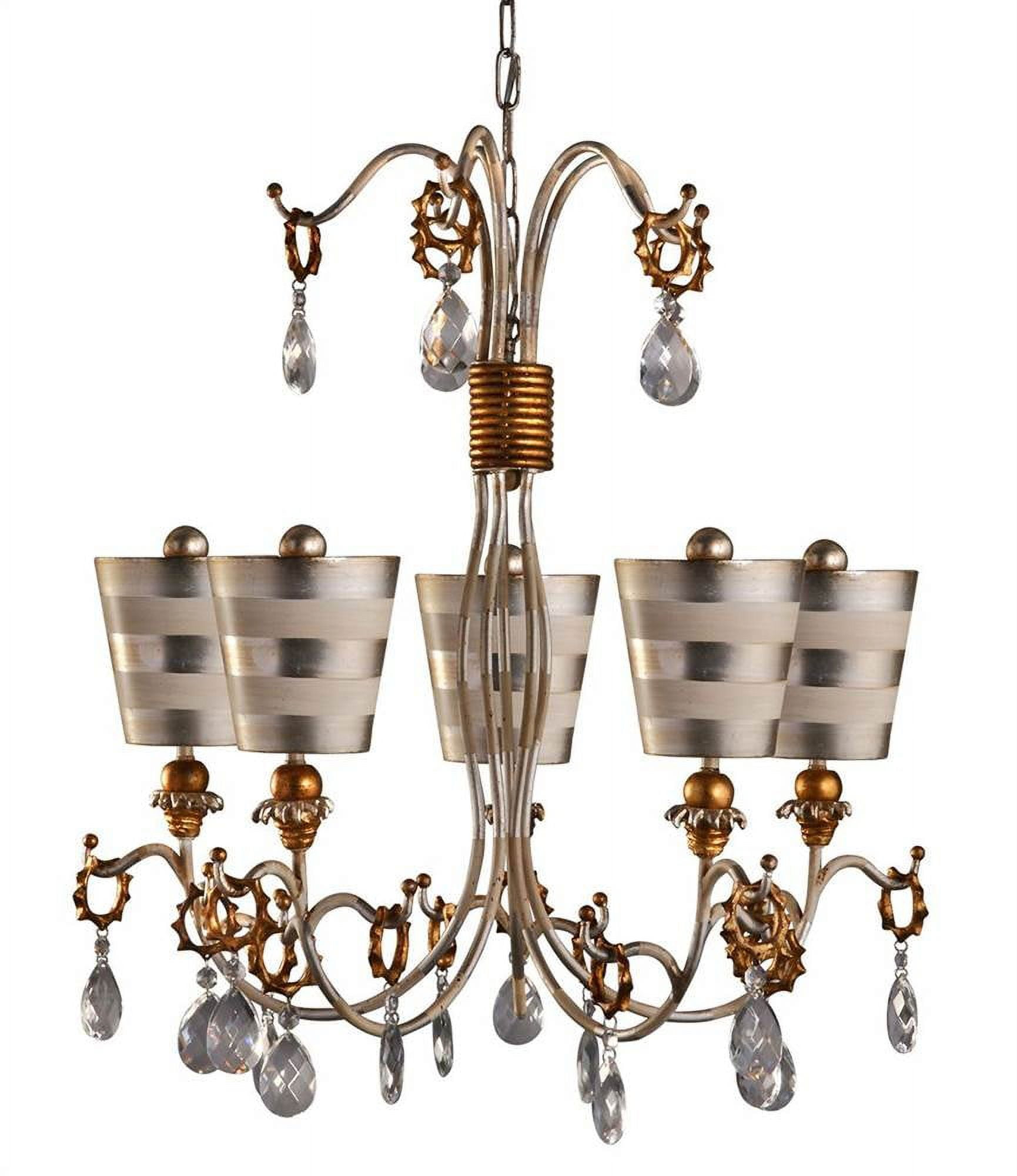 Lucas McKearn Tivoli 5-light Resin Chandelier in Silver with Gold Accents