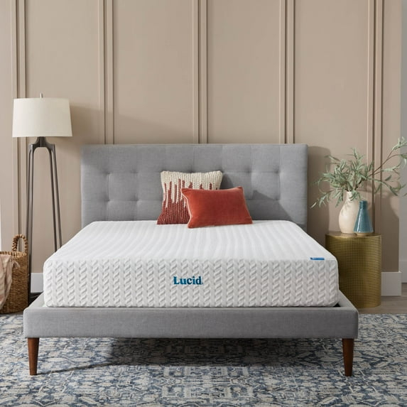 Lucid Refresh 10" Dual-Layered Gel Memory Foam Mattress, Firm, Queen