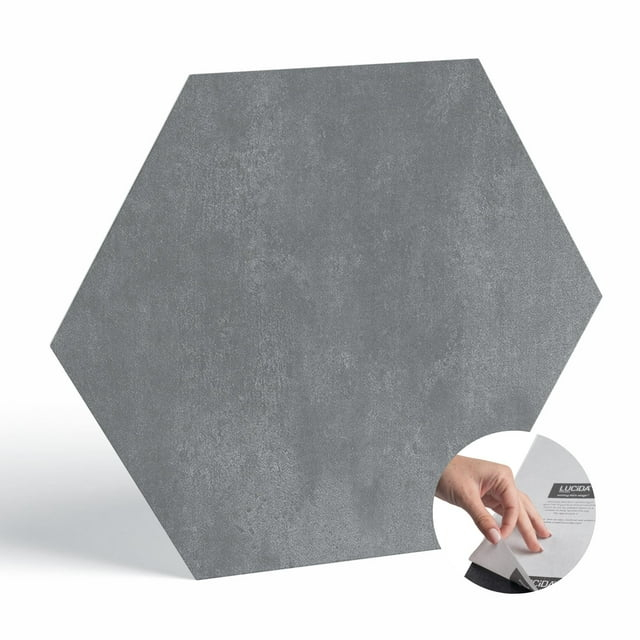 Lucida BaseCore Hex Peel and Stick Floor Tiles Single Sample Tile - Gray