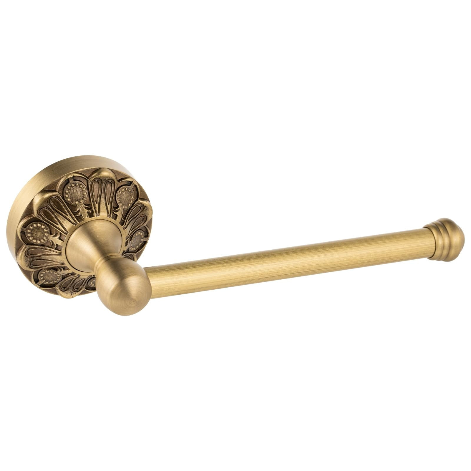 Lucyound Antique Brass Toilet Paper Holder, Bathroom Tissue Roll Holder Wall Mount, Vintage Gold Decorative Bathroom Accessories, Petal-Relief Series C3