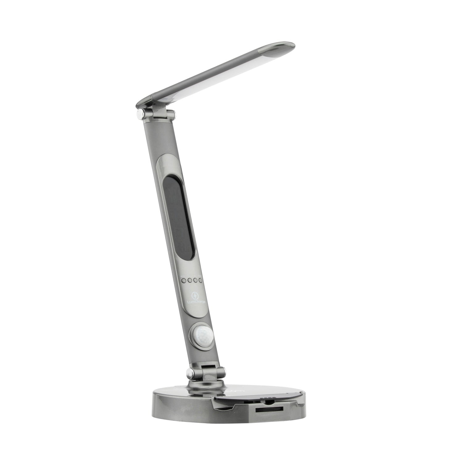 LumiCharge RC-1612-356-Wi-Gry 10 watt V2- LED Lamp with Universal Phone Wireless Charger, Silver