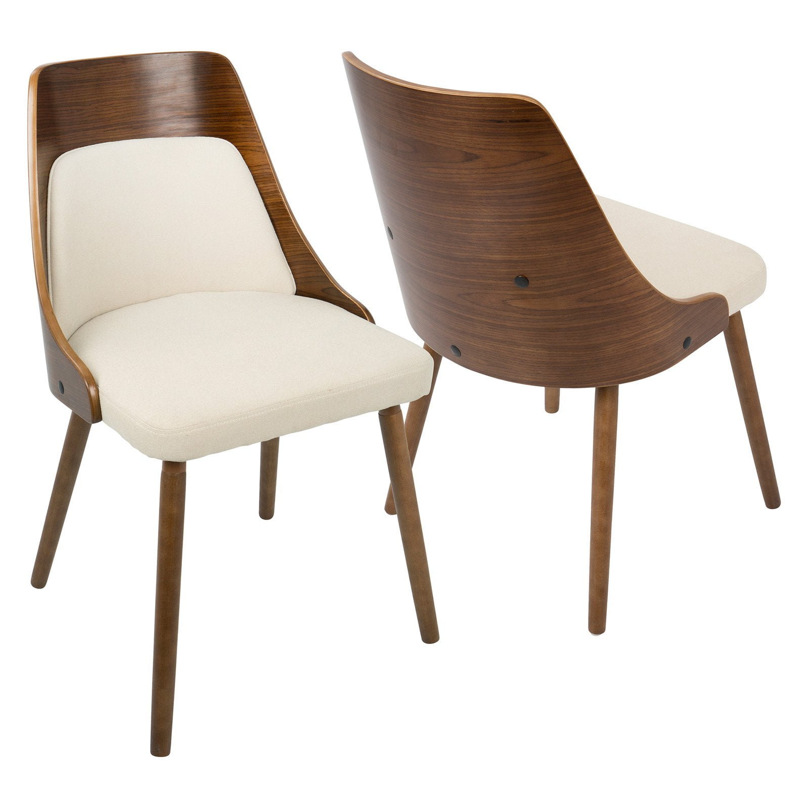 LumiSource Cream Fabric, Walnut Legs Anabelle Chair