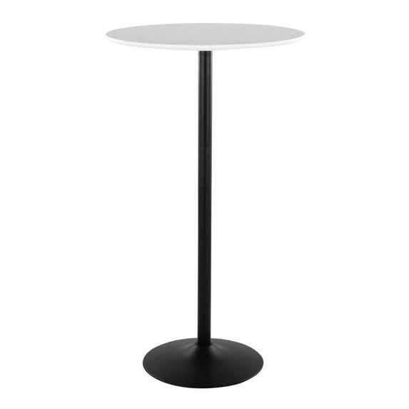 LumiSource Black Metal, White MDF Pebble 3-Height Table