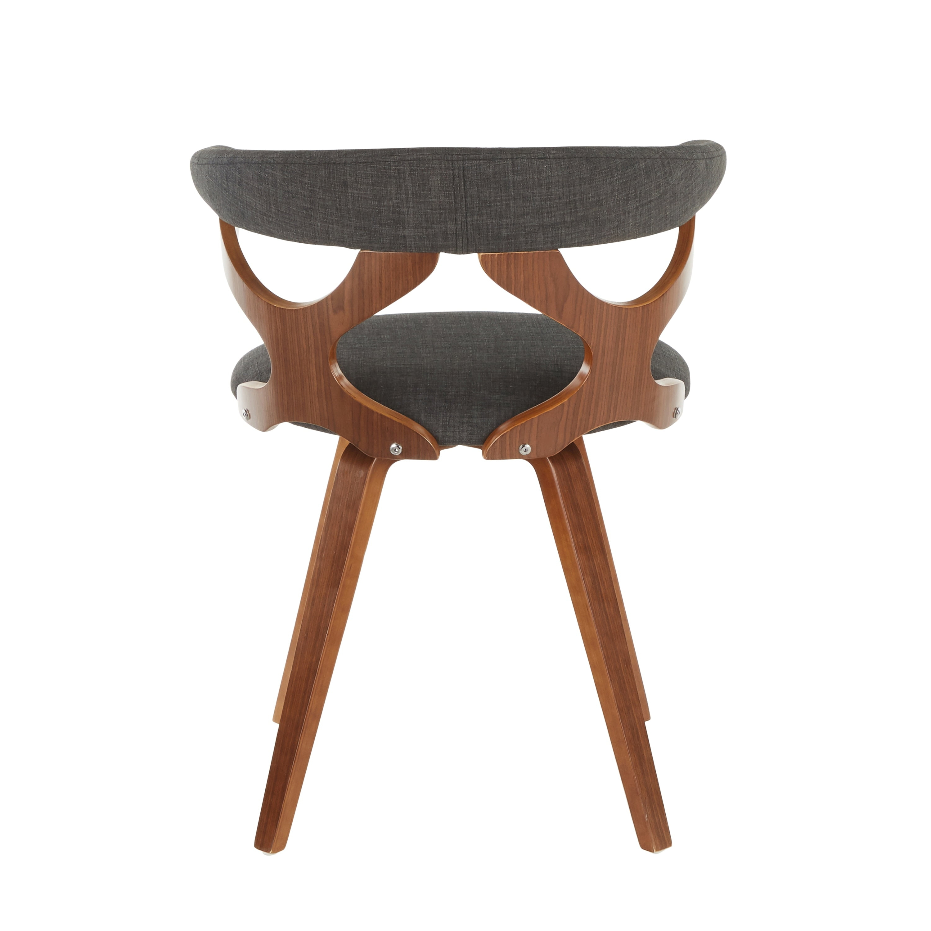 LumiSource Walnut Wood, Charcoal Fabric Gardenia Chair