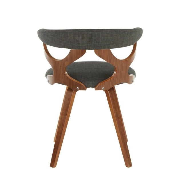 LumiSource Walnut Wood, Charcoal Fabric Gardenia Chair