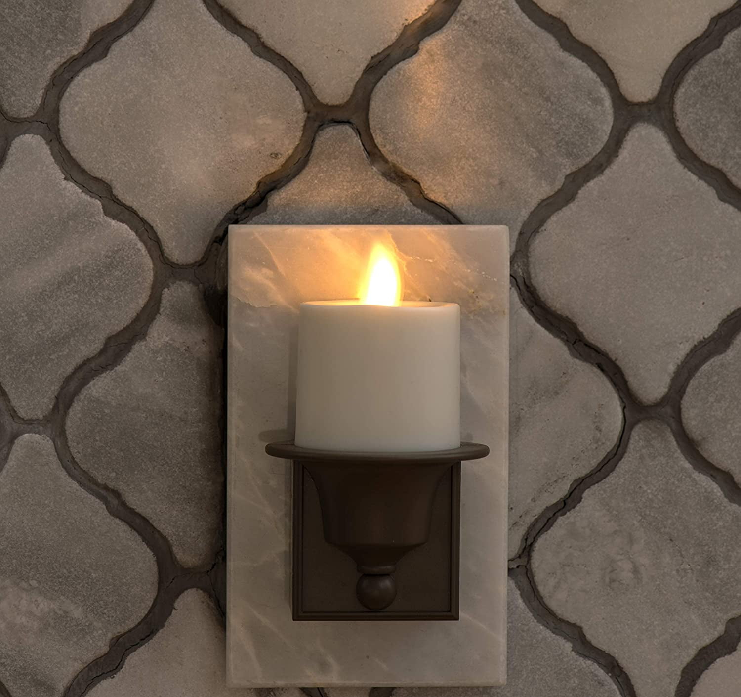 Luminara Flameless Candle Nightlight Flickering Real-Flame Effect Technology Plugs into Outlet - Dusk to Dawn Sensor