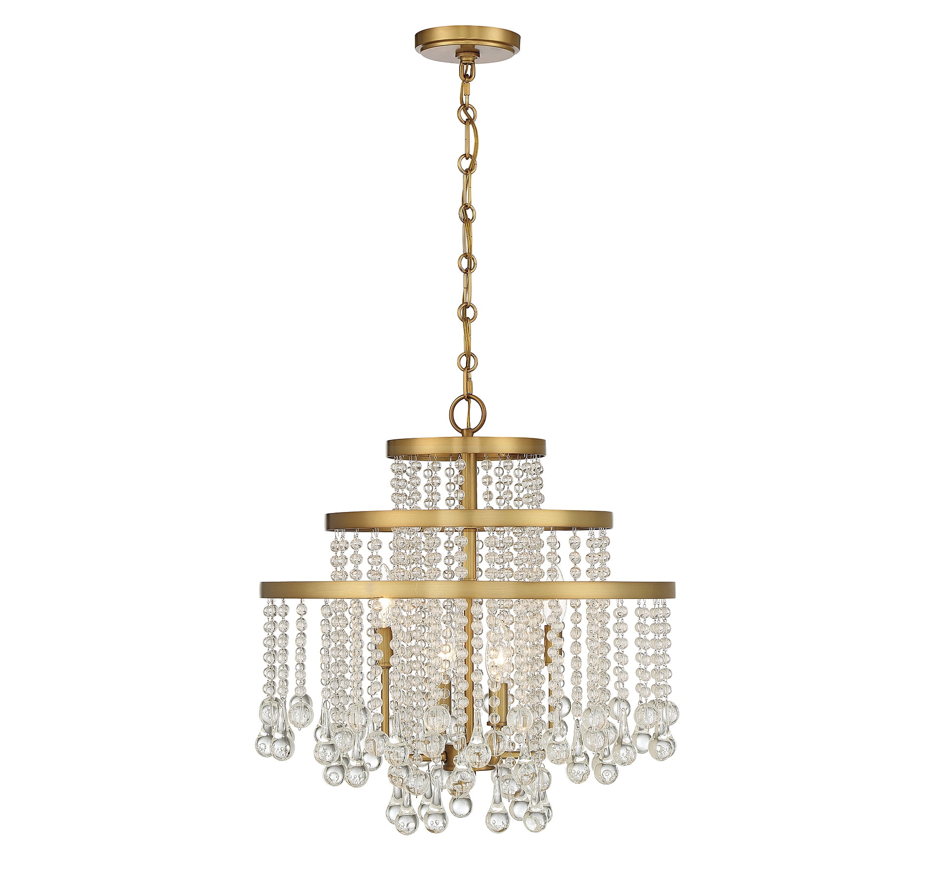 Savoy House Luna 4 - Light Chandelier in  Warm Brass