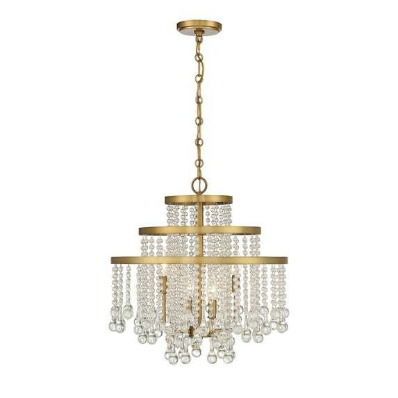 Savoy House Luna 4 - Light Chandelier in  Warm Brass