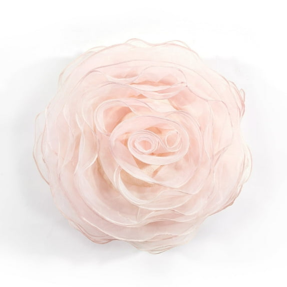 Lush Decor 17 in x 17 in Pink Ruffle Polyester Decorative Pillow