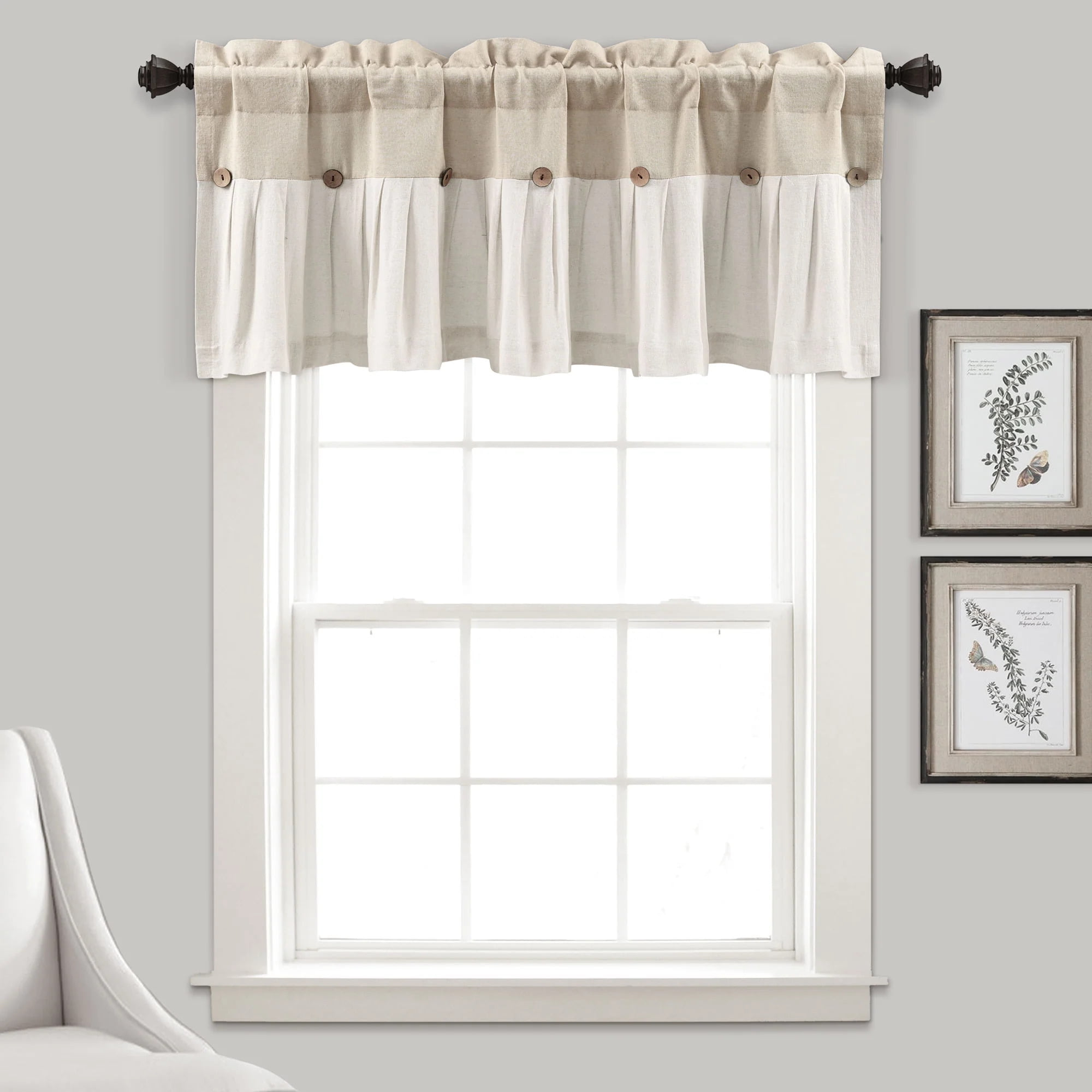 Lush Decor Linen Tailored Window Valance