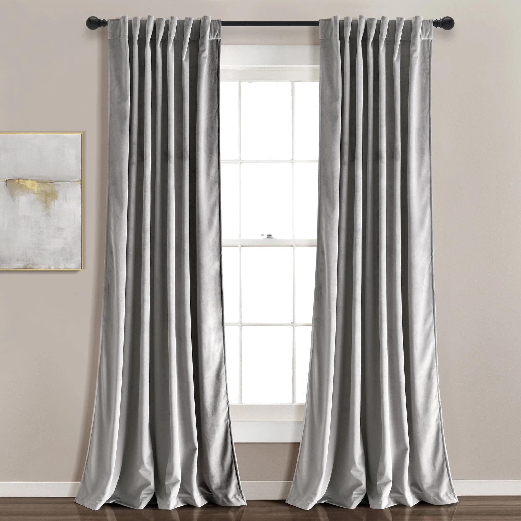 Lush Decor Prima Velvet Solid Window Panels Light Filtering - Blush - 84 x 54