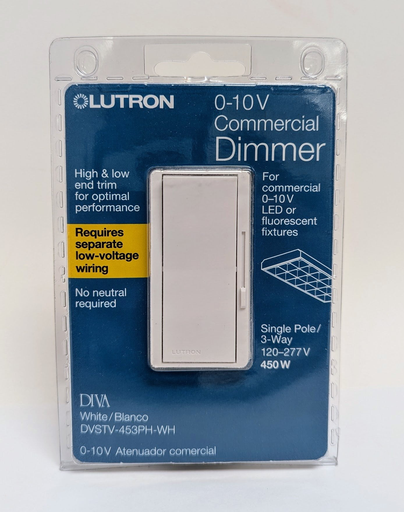 Lutron Diva Dimmer for LED/Fluorescent Fixtures, Single-Pole or 3-Way, White
