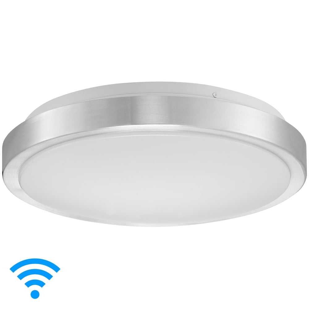 Luvoni by Maxxima 13 in. Smart WiFi LED Round Flush Mount Ceiling Light, Dimmable, CCT 2000K-5000K, 1500 Lumens