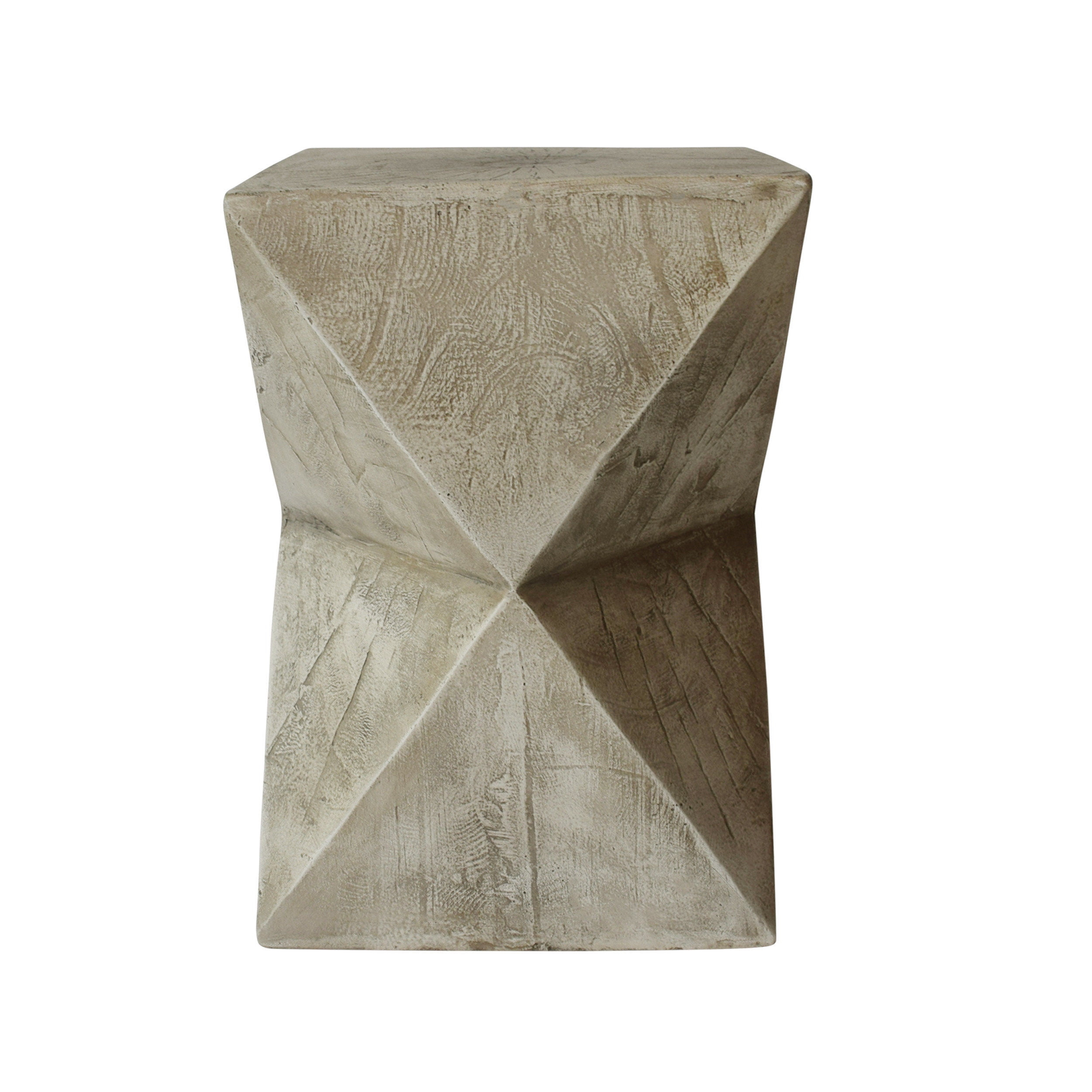 Lux Outdoor Lightweight Concrete Accent Table, Light Gray