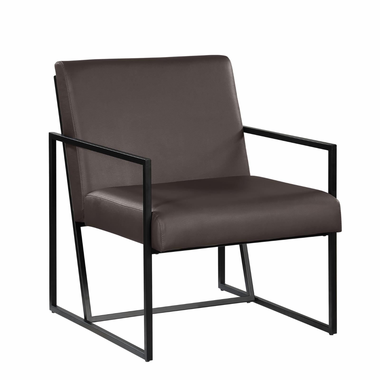 Luxembourg Espresso Faux Leather Arm Chair