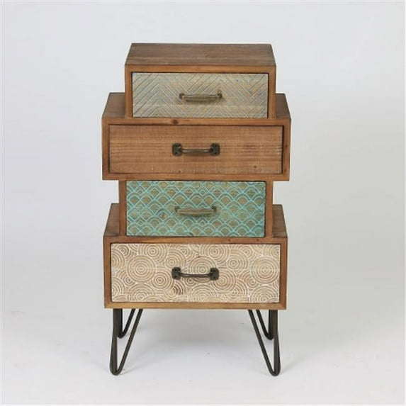LuxenHome 4-Drawer 33.5" H x 18.9" W Wood Accent Chest