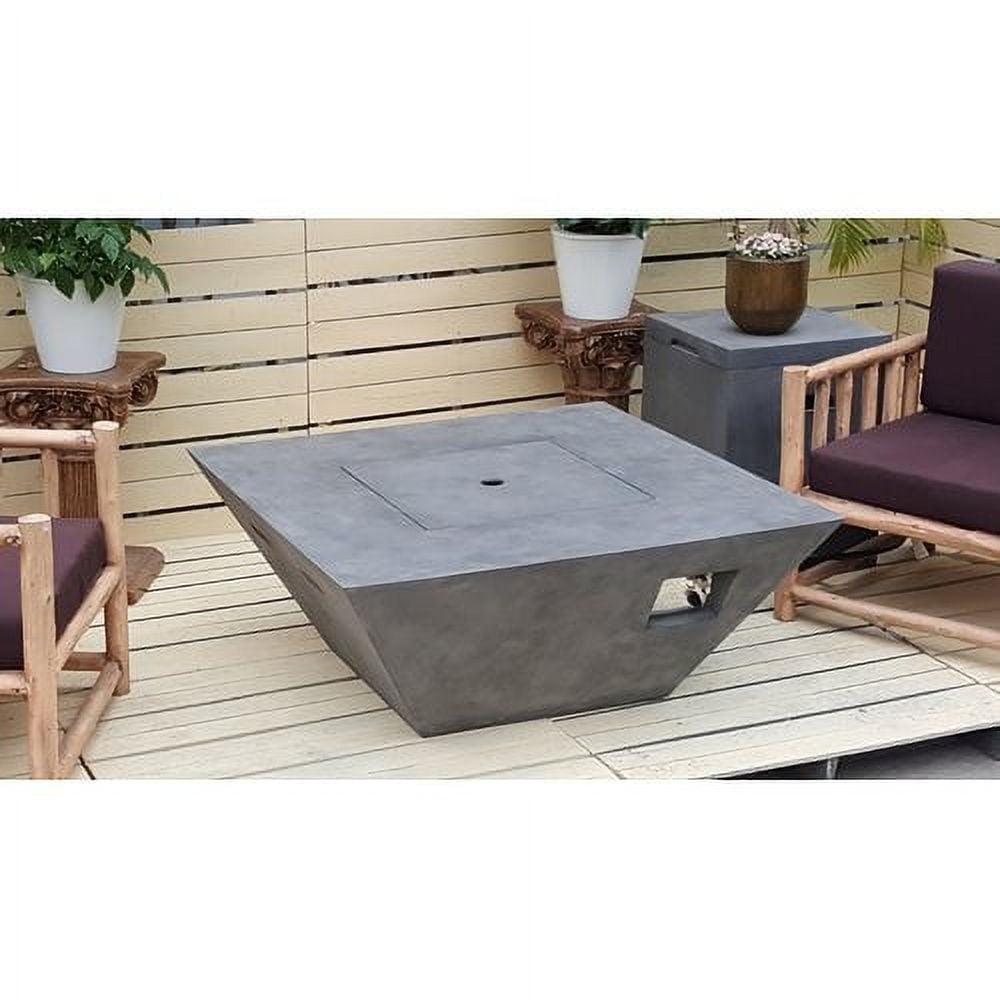 Luxor Glass Reinforced Concrete Firepit in Light Gray