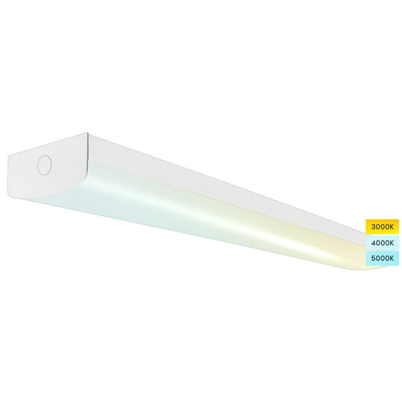 Luxrite 4FT LED Wraparound Light, 36/40/45W, 3 CCT, 4140/4600/5175 Lumens, Dimmable, 120-347V, Damp Rated, UL Certified