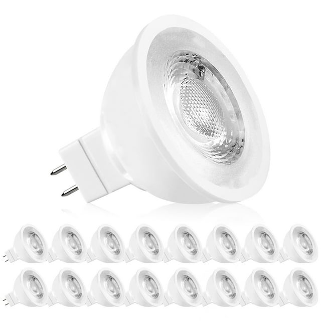 LUXRITE MR16 LED Bulb 50W Equivalent, 12V, 2700K Warm White Dimmable, 500 Lumens, GU5.3 LED Spotlight Bulb 6.5W, Enclosed Fixture Rated, Perfect for Track and Home Lighting (6 Pack)