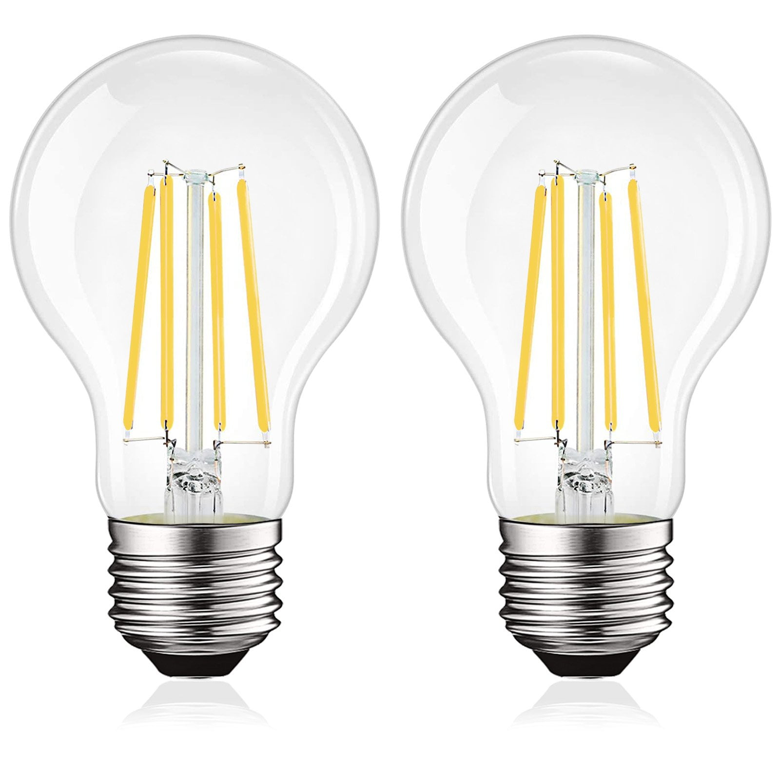 Luxrite Vintage A19 LED Light Bulb 100 Watt Equivalent 1600 Lumens 5000K Bright White Dimmable 12W Damp Rated UL E26 Base 2 Pack