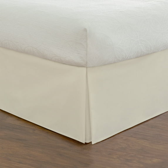 Luxury Hotel Microfiber Tailored Style Bed Skirt with Classic 14 Inch Drop Length, Full, Ivory