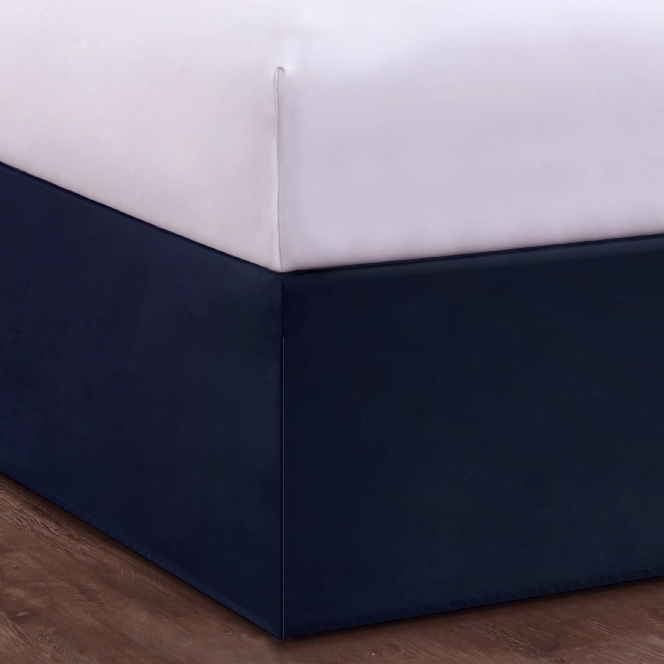 Luxury Hotel Microfiber Tailored Style Bed Skirt with Classic 14 Inch Drop Length, Twin, Navy