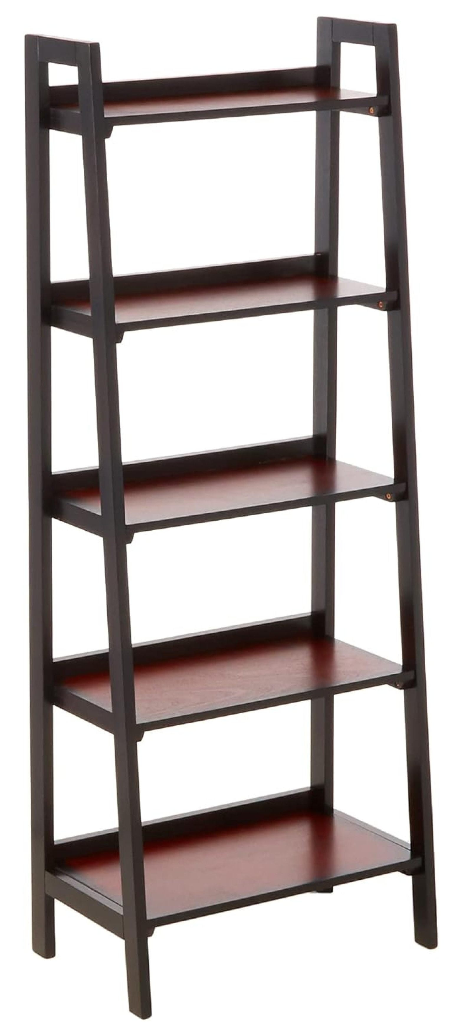 Lwory Camden Five Shelf Bookcase, 22.83"w x 13.5"d x 59.84"h, Black Cherry