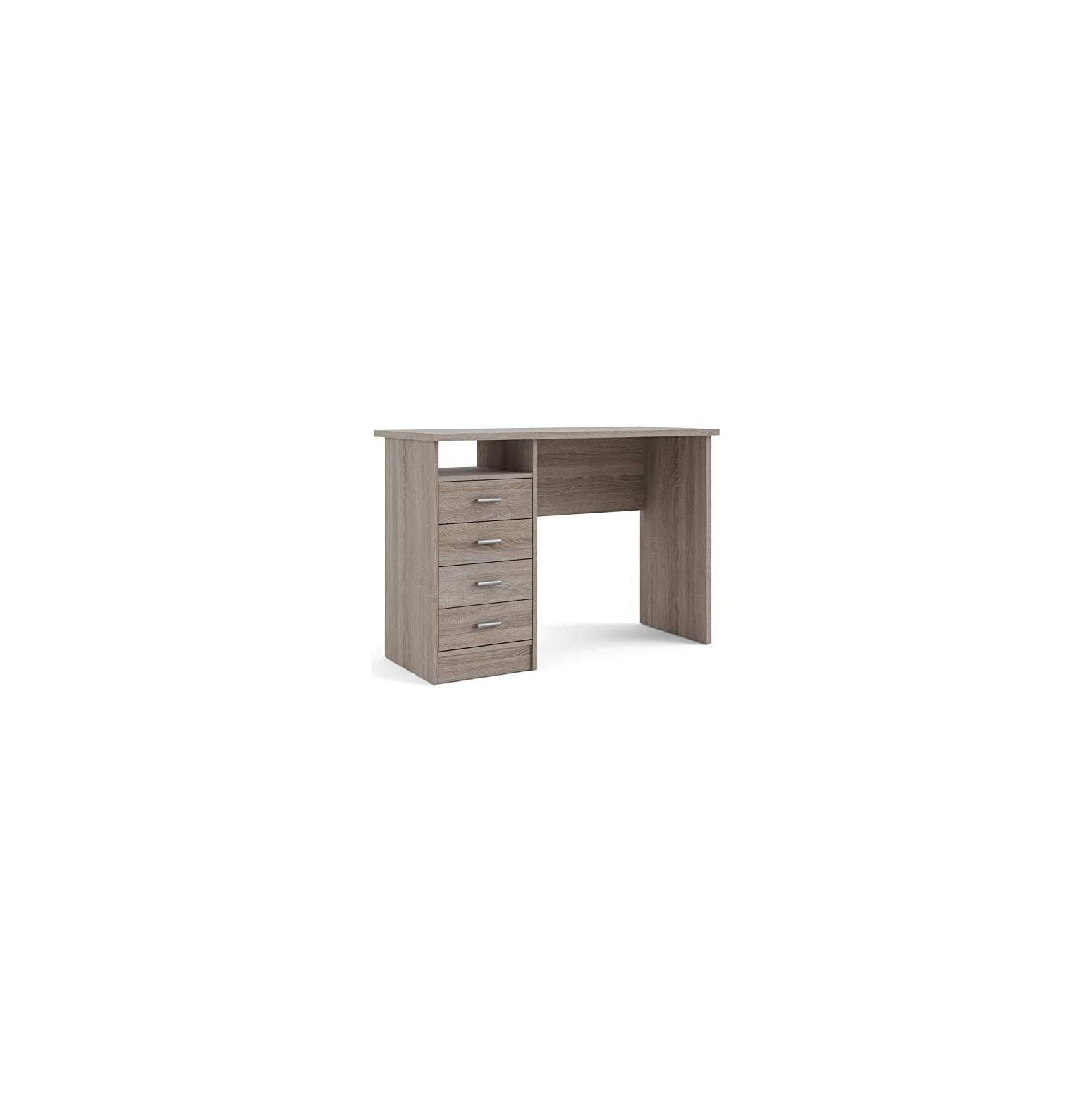 Tvilum Warner 4 Drawer Office Desk with 1 Shelf for Adults, Truffle