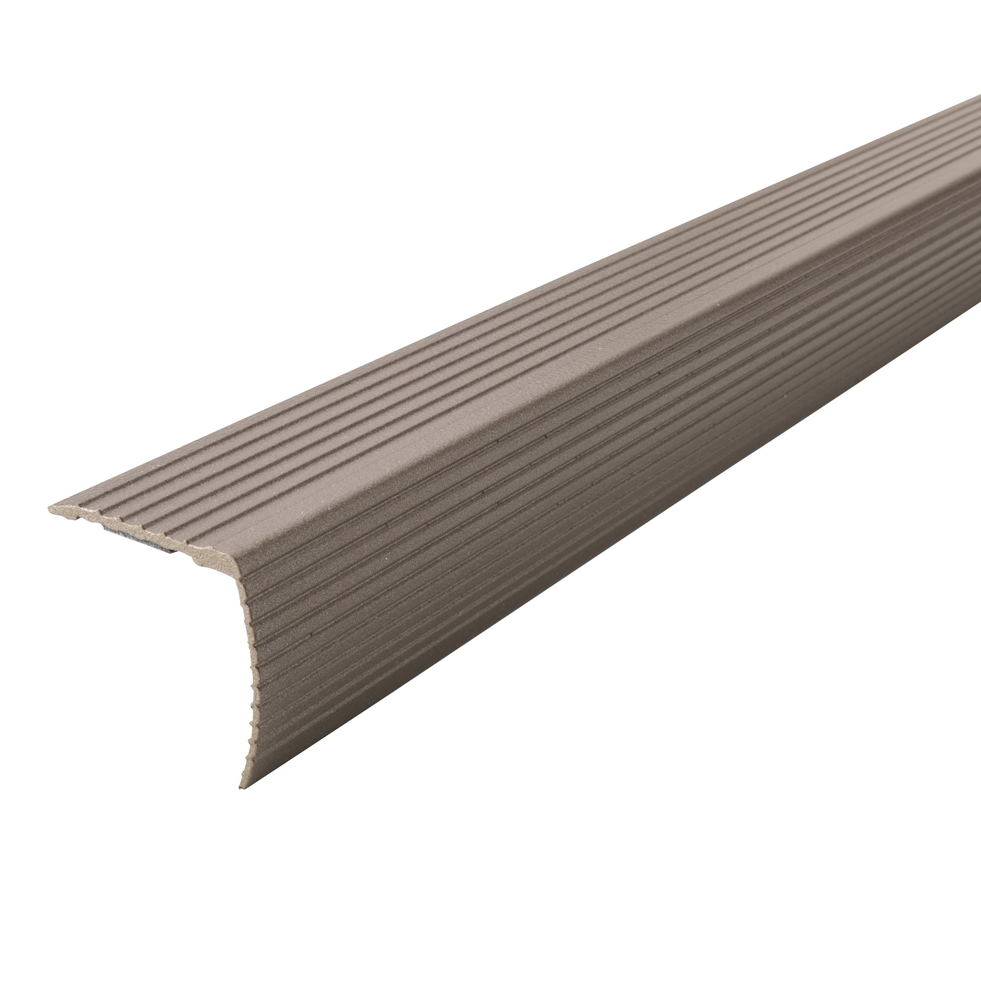 M-D Building Products Cinch Fluted Stair Edge Aluminum 1-1/8 in. H x 1-1/4 in. W x 36 in. D Bro