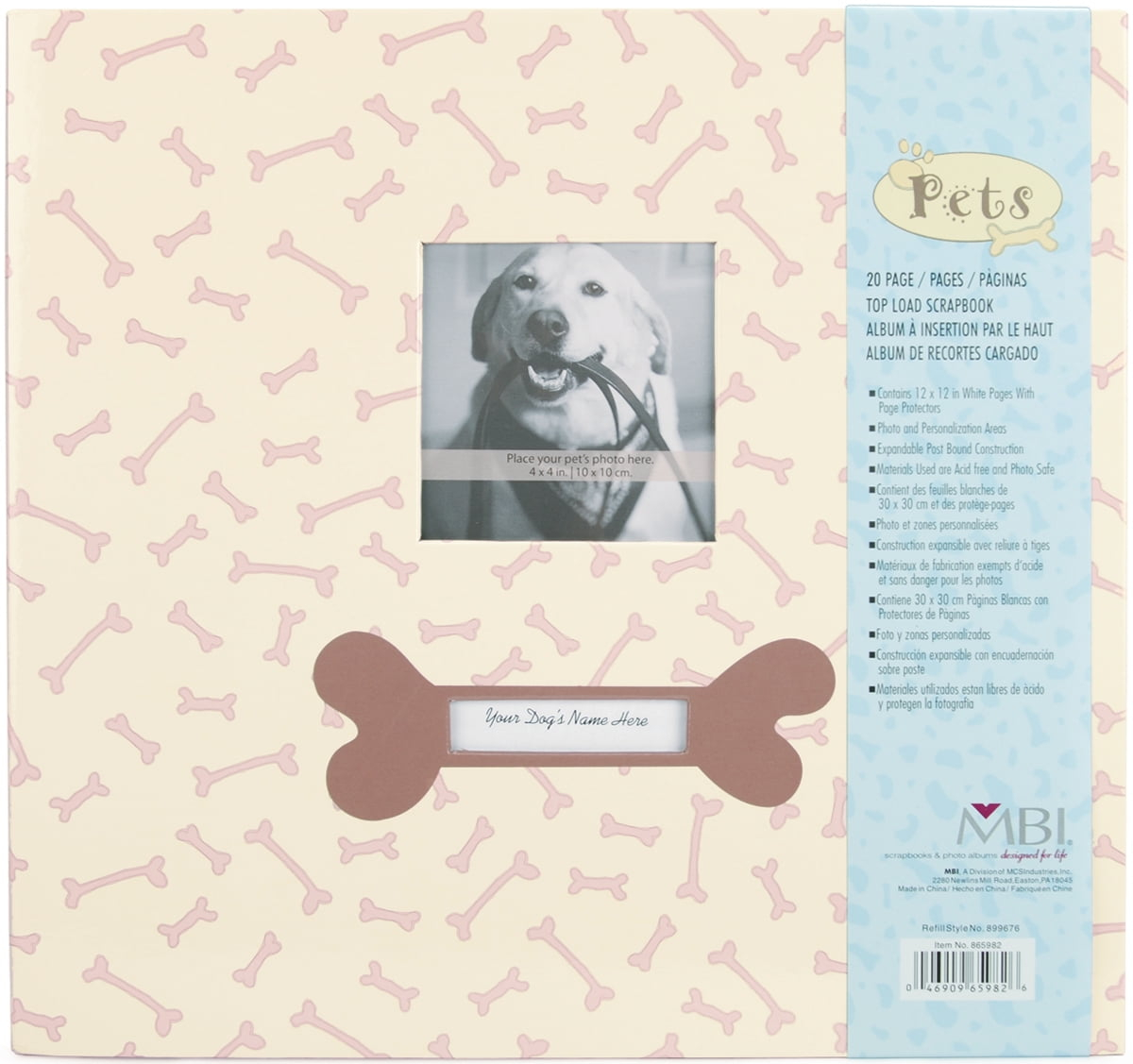 MBI Pet Post Bound Album W/Window 12"X12"-Dog