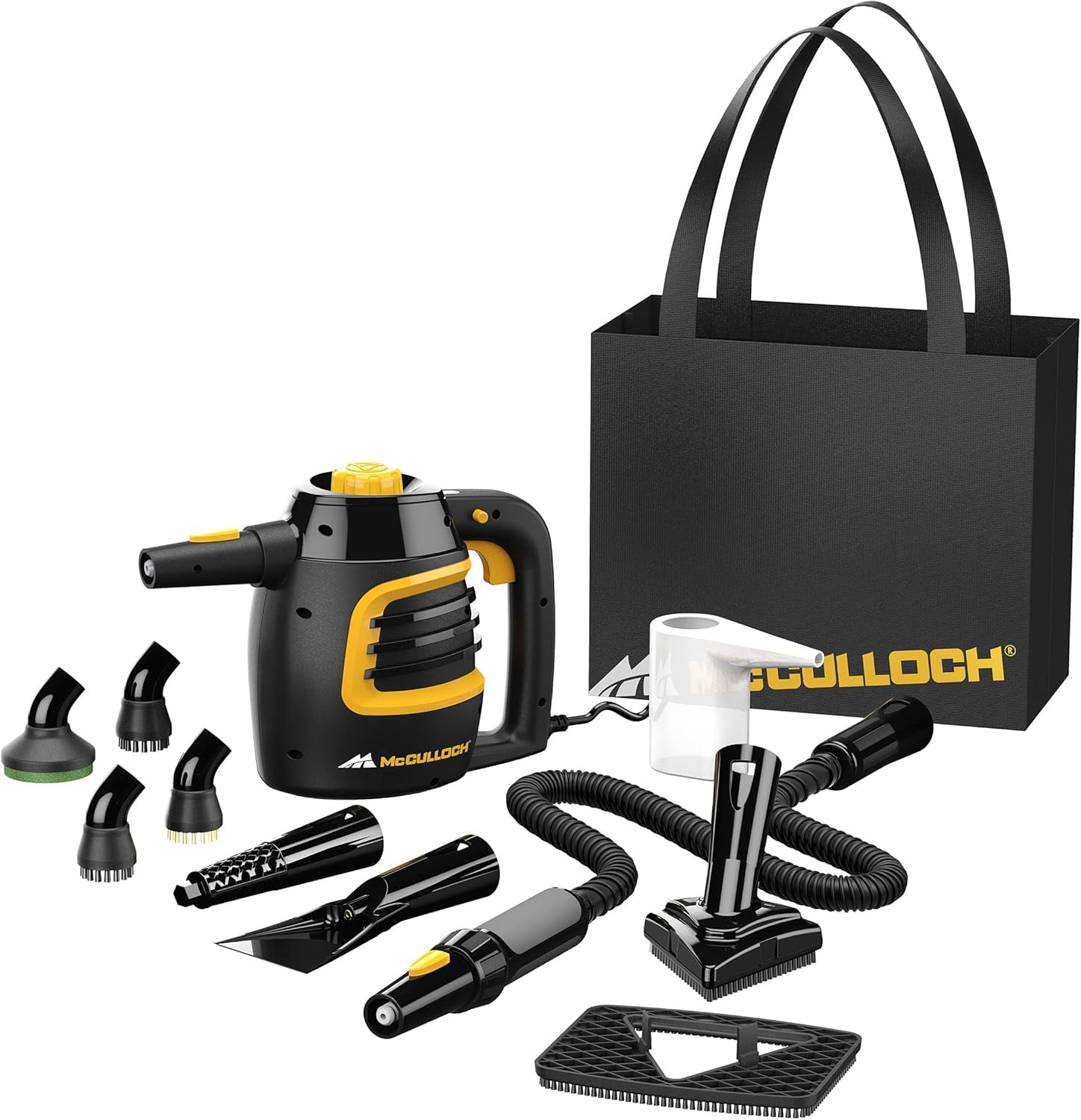 MC1230 Handheld Steam Cleaner, 10 Minute Runtime, 11 Accessories: Jet Nozzle, Brushes, & More - Built for Home, Tile, Grout, Carpet, Furniture, Car Detailing, & Commercial Deep Cleaning
