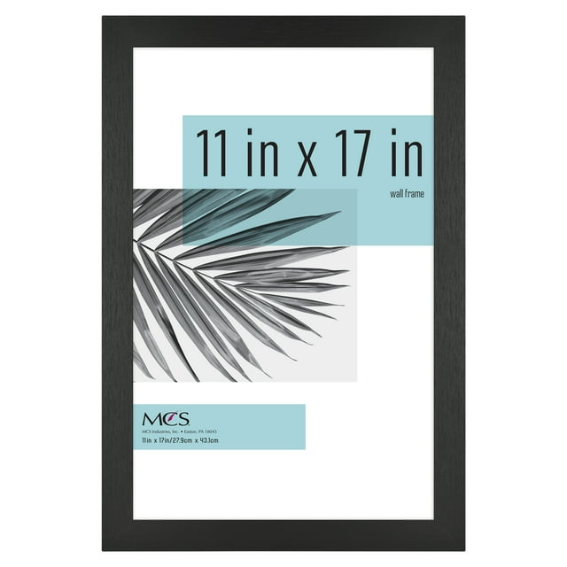 MCS Studio Gallery 11x17 Picture Frame Black Woodgrain, Rectangle Photo Frame for Photos, Posters & Art Prints (1-Pack)