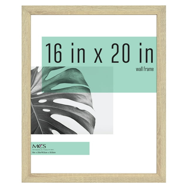 MCS Studio Gallery 16x20 Poster Frame Natural Woodgrain, Vertical & Horizontal Wall Hanging Large Picture Frame for Photos, Posters & Art Prints (1-Pack)