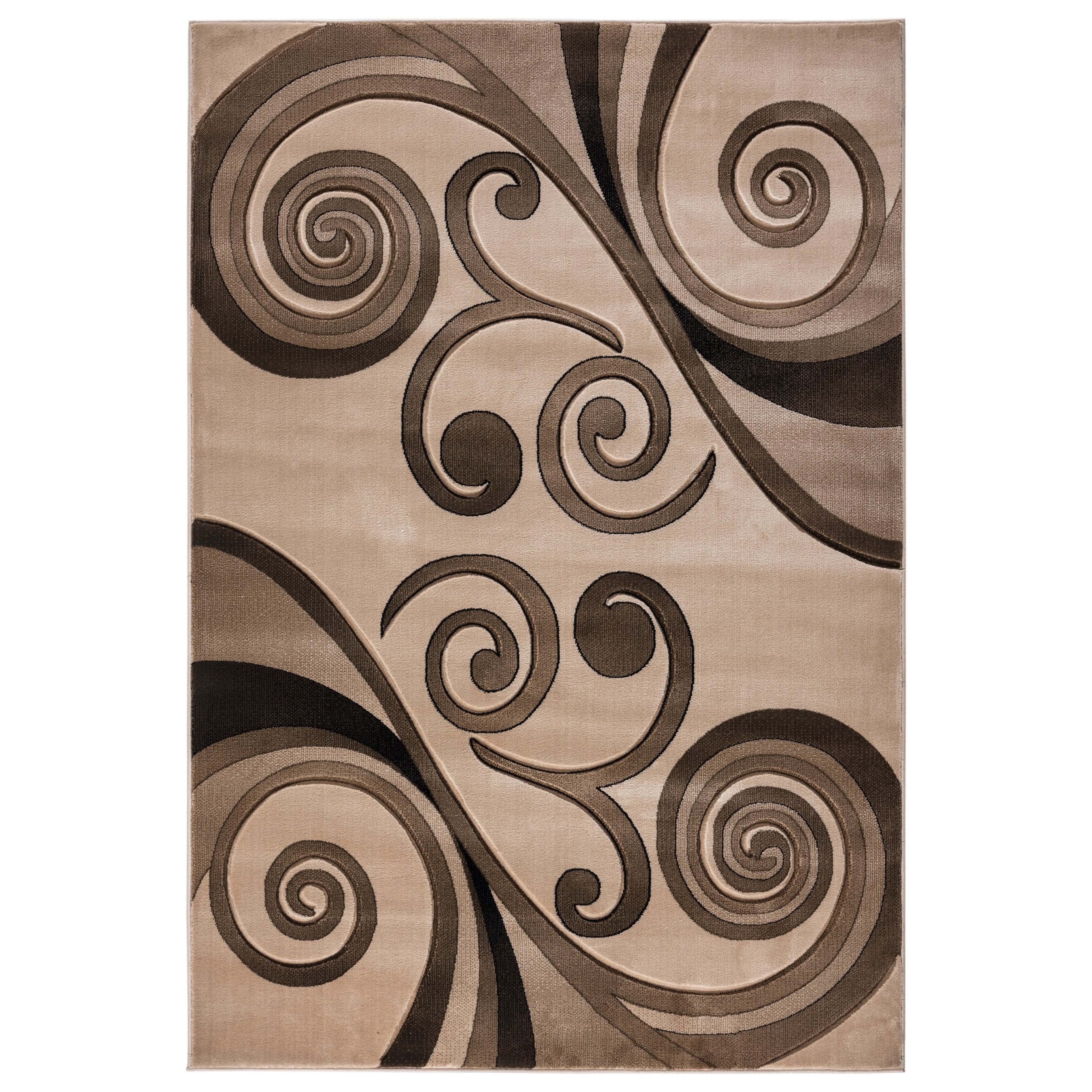 MDA Rug Imports Orelsi Collection Abstract Area Rug Beige/Brown 3'9" x 5'9" Geometric,Abstract Stain Resistant 4' x 6' Indoor,Accent Brown Rectangle