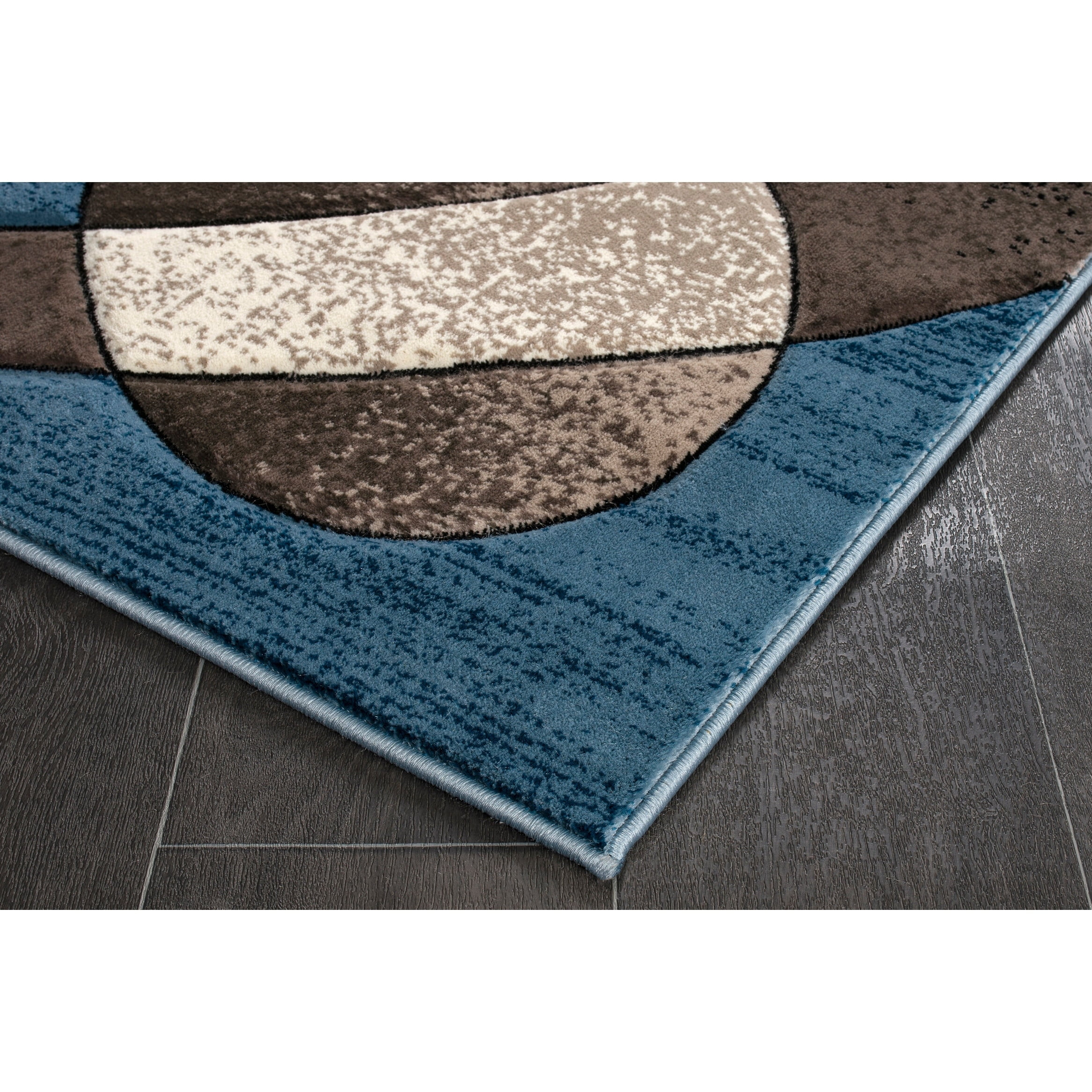 MDA Rug Imports Rhodes Collection Abstract Designed Area Rug Blue 2'5'' X 3'9'' 2' x 3' Living Room,Bedroom,Dining Room Rectangle