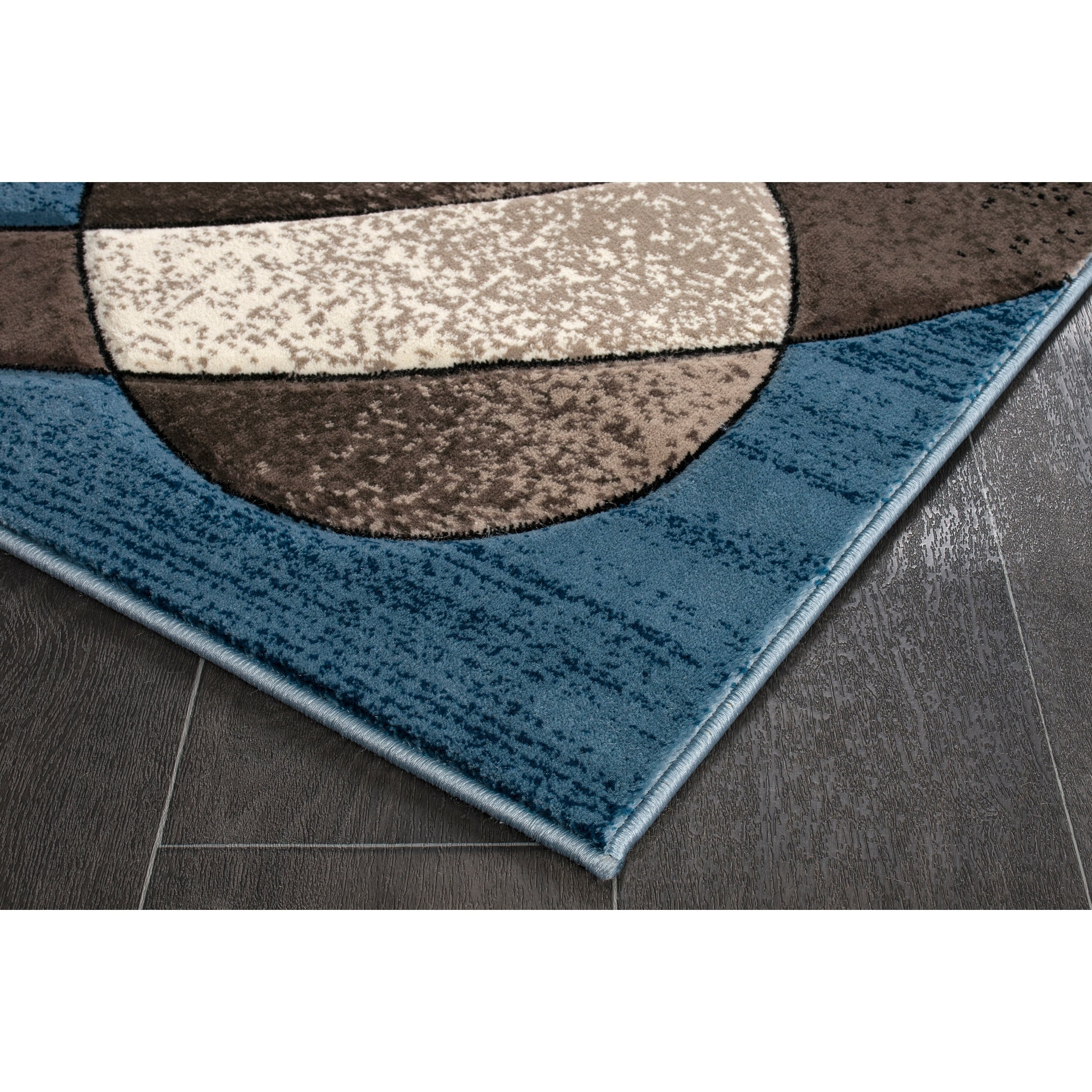 MDA Rug Imports Rhodes Collection Abstract Designed Area Rug Blue 2'5'' X 3'9'' 2' x 3' Living Room,Bedroom,Dining Room Rectangle