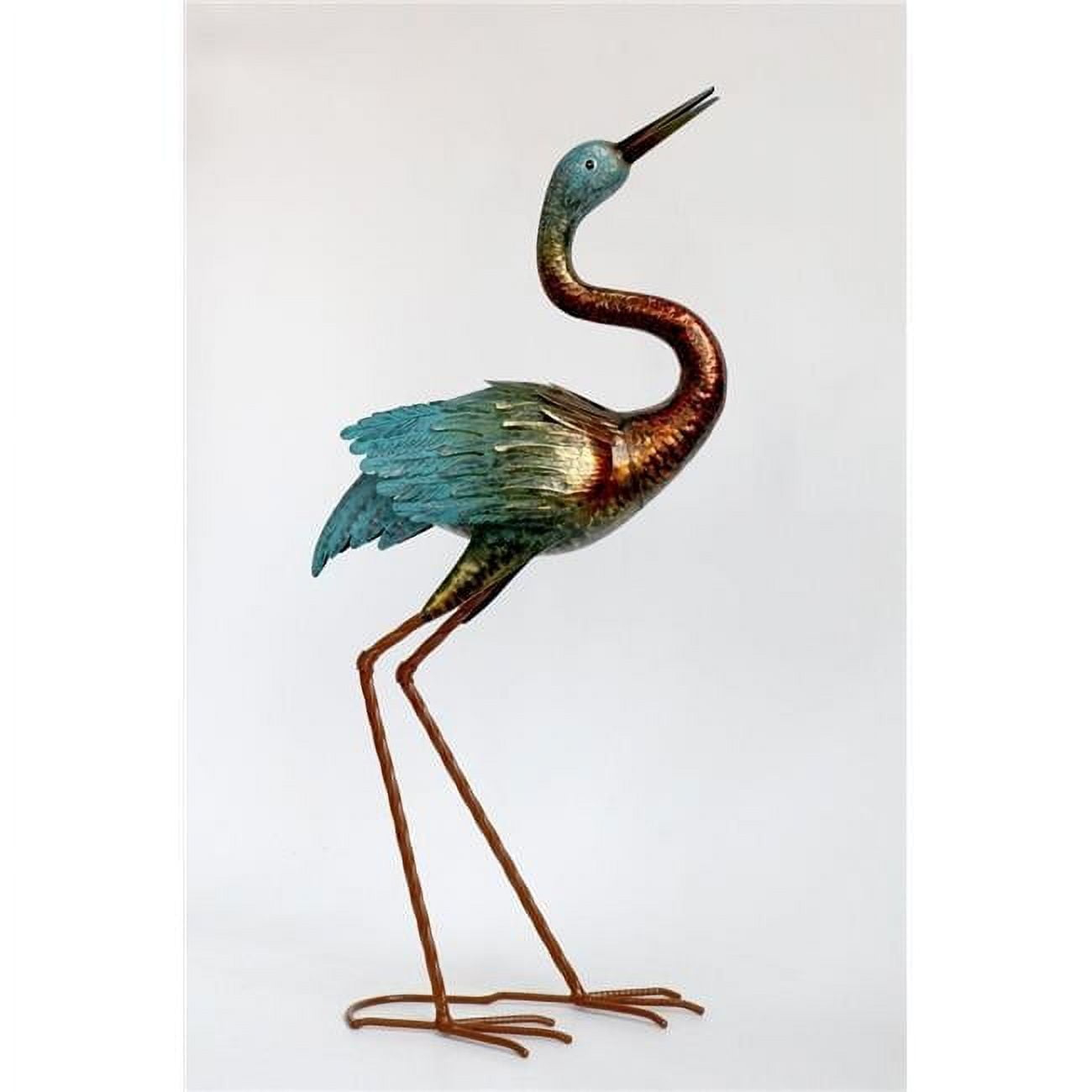 Mr. MJs Trading AI-GG9502 Multi Color Metal Heron Garden Statue