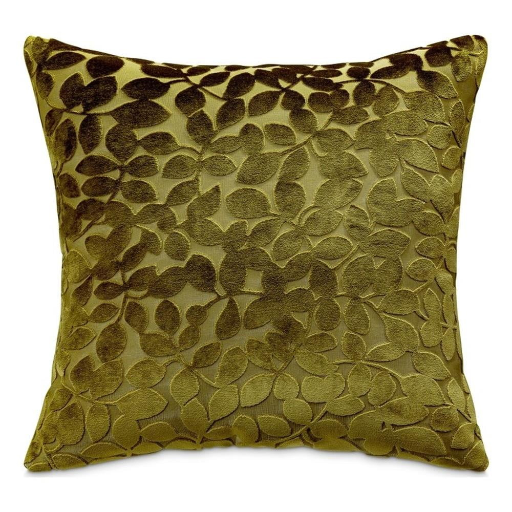MICHAEL AMINI Larkin 19x19" Square Velvet Accent Pillow in Olive in Set of 2