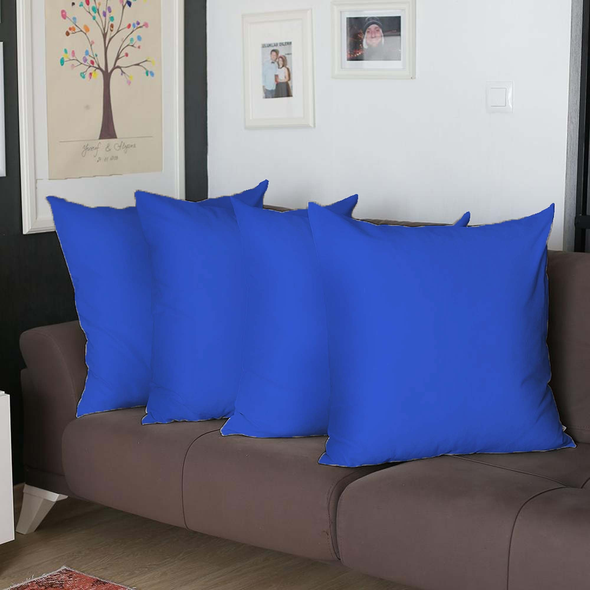 MIKE & Co. NEW YORK Honey Set of 4 Decorative Throw Pillow Cover Solid Color Sapphire Blue 26" x 26"