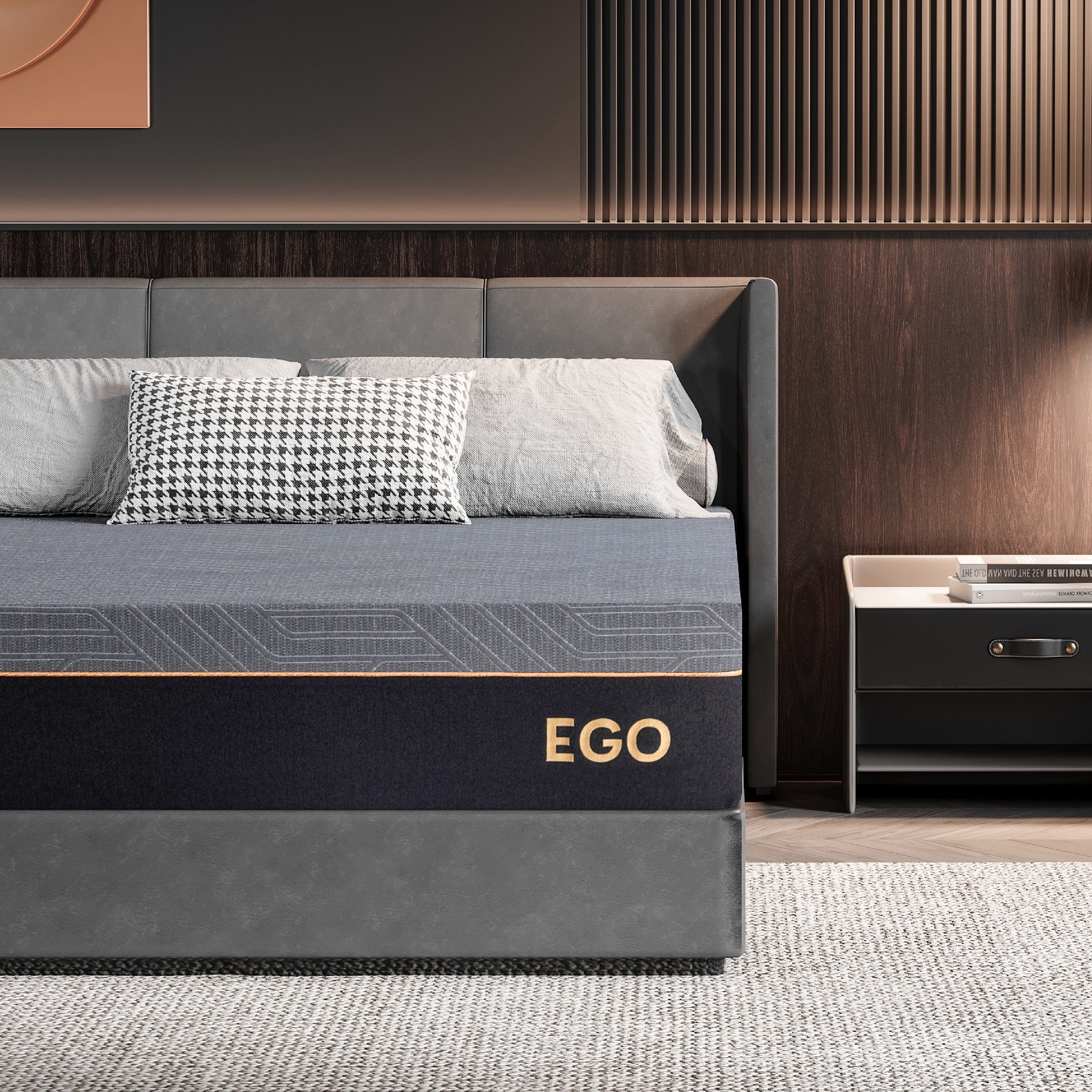 MLILY Ego Black 12 inch King Mattress in a Box, Gel Memory Foam Mattress, Medium
